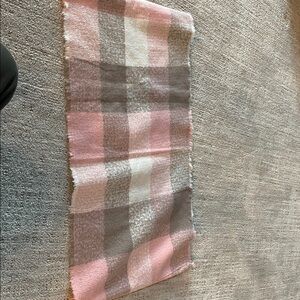 Pink and Gray Plaid Scarf